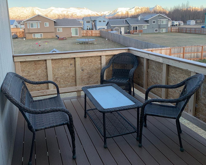 Enjoying the view from a Trex decking balcony