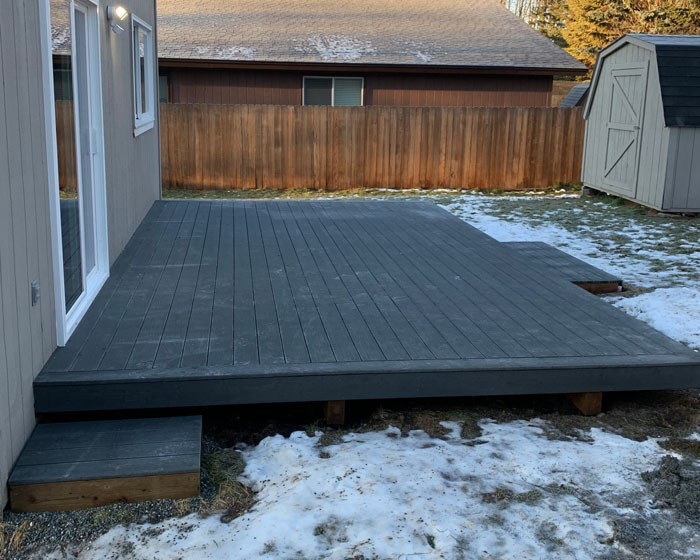 Trex composite deck low to the ground