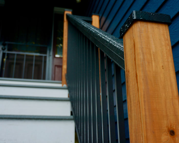 Deck railing closeup