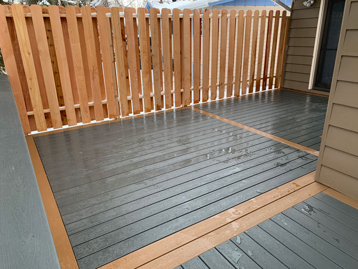 Deck railing extended for privacy